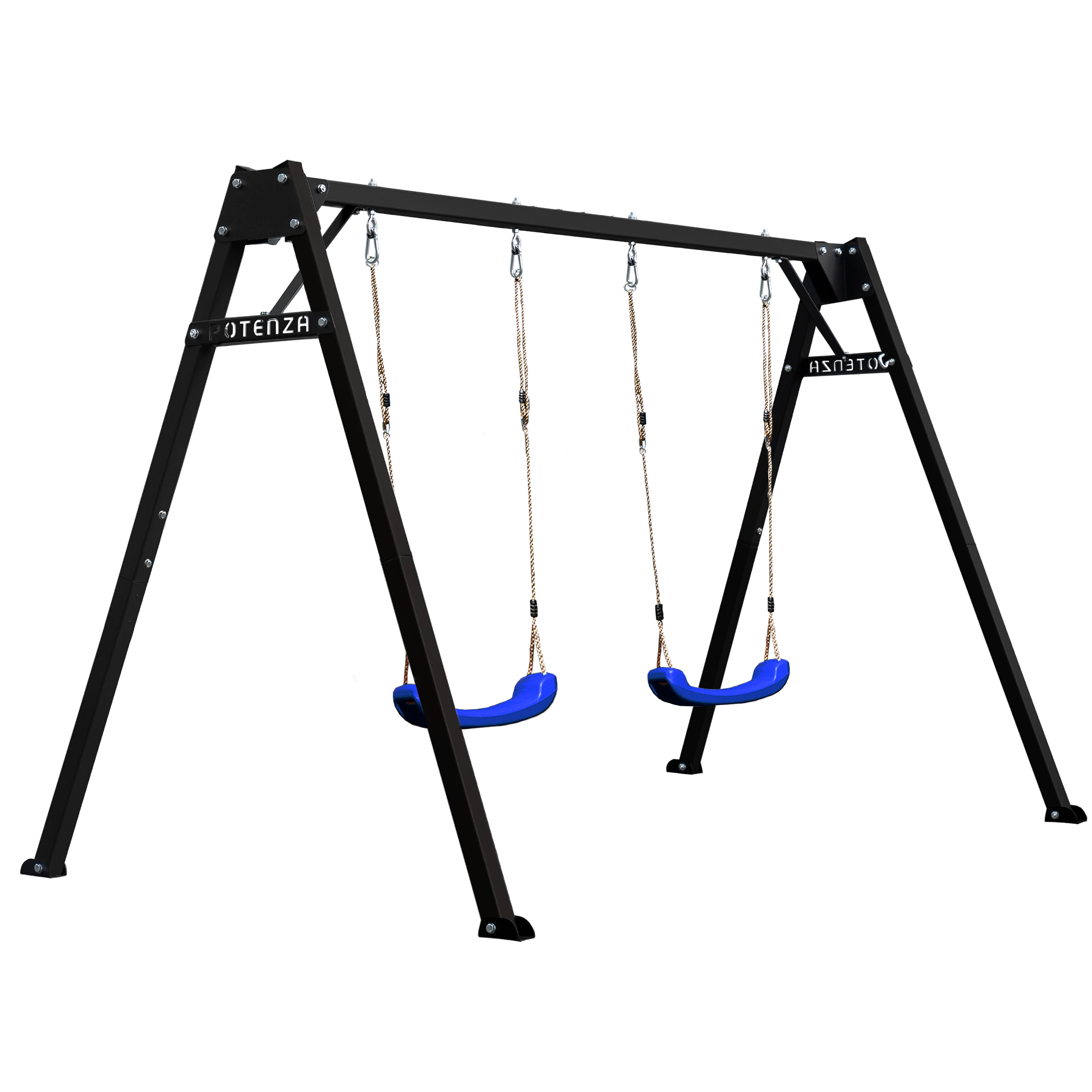 Huśtawka Czarna Z Nowymi Hakami +huśtawki Niebieskie