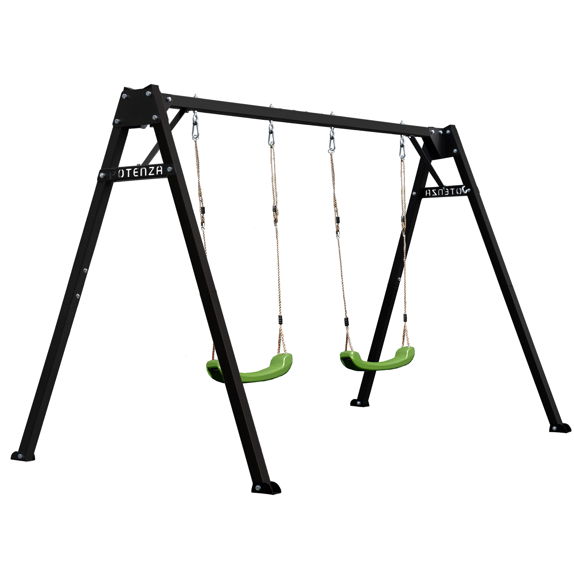 Huśtawka Czarna Z Nowymi Hakami + Huśtawki Zielone