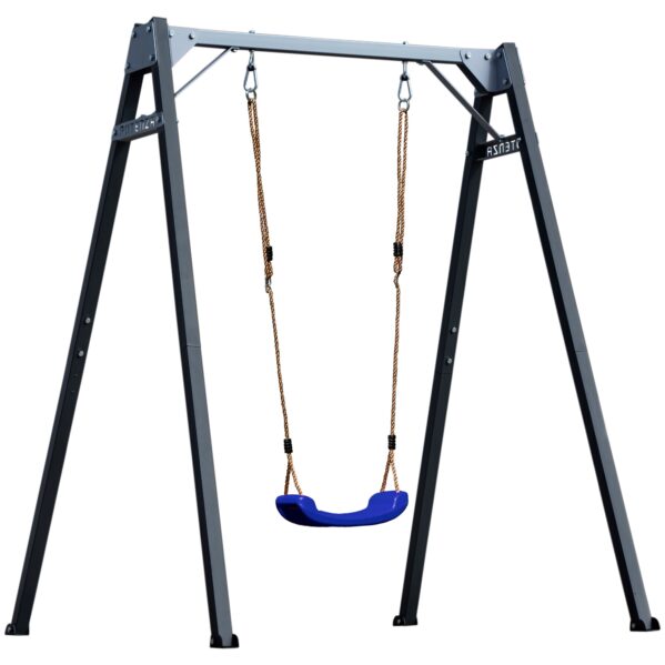 Jednoduchá zahradní houpačka grafitově šedé + modrá houpačka