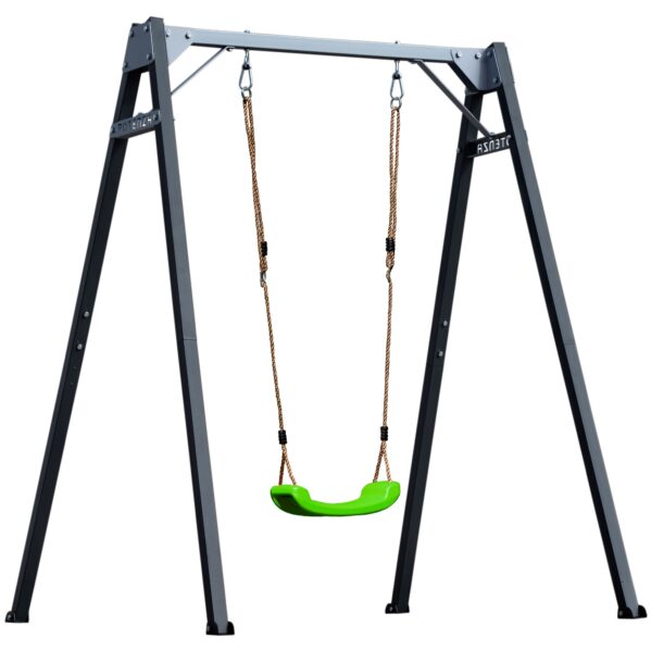 Jednoduchá zahradní houpačka grafitově šedé + zelená houpačka